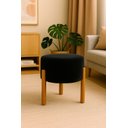 Ver imagem 1 de Puff Apolo Pes de Madeira Preto Veludo