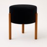 Puff Apolo Pes de Madeira Preto Veludo - 2