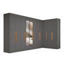 Ver imagem 2 de Guarda-Roupa Modulado de Canto com Puxadores MDF e Espelho Paris Cinza/Onix
