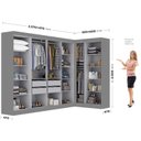 Ver imagem 3 de Guarda-roupa Modulado de Canto com Puxadores Mdf e Espelho Paris