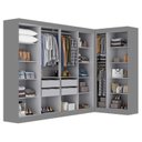 Ver imagem 4 de Guarda-Roupa Modulado de Canto com Puxadores MDF e Espelho Paris Cinza/Onix
