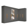 Guarda-roupa Modulado de Canto com Puxadores Mdf e Espelho Paris - 2