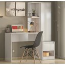 Ver imagem 2 de Mesa Escrivaninha Home Office com Armario Quarto Sala Escritorio Estante Livros Morada Cor Branco