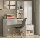 Ver imagem 2 de Mesa Escrivaninha Home Office com Armario Quarto Sala Escritorio Estante Livros Morada Cor Branco