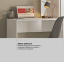 Ver mais imagens de Mesa Escrivaninha Home Office com Armario Quarto Sala Escritorio Estante Livros Morada Cor Branco