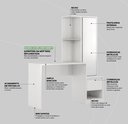 Ver imagem 6 de Mesa Escrivaninha Home Office com Armario Quarto Sala Escritorio Estante Livros Morada Cor Branco