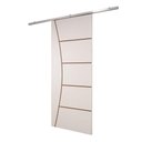 Ver imagem 1 de Porta de Correr Branco Prime Frisada Kit Alumínio F10 - 210x110