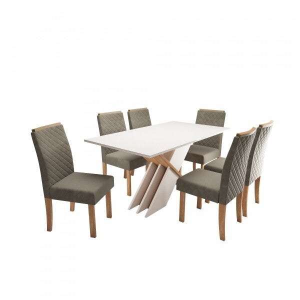 Conjunto Mesa Sarah Vidro com 6 Cadeiras Elegance  - 2