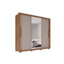 Ver imagem 1 de Guarda Roupa Casal Panamá Porta Espelho Central 3 Portas 4 Gavetas Salleto Cinamomo/off White