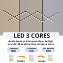 Ver imagem 2 de Luminária Pendente Teto 110cm X 92cm Linear Dupla Wave Raio Ondas Minimalista Gimpo Kjdd-l-140:preto