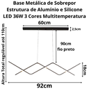 Ver imagem 6 de Luminária Pendente Teto 110cm X 92cm Linear Dupla Wave Raio Ondas Minimalista Gimpo Kjdd-l-140:preto