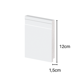 Rodapé Poliestireno 12cm Frisado Branco 51012 Arquitech - 2