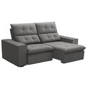 Ver imagem 1 de Sofá Retrátil Reclinável para Sala 3 Lugares 210cm Vincent F04 Veludo Cinza Claro - Lyam Decor
