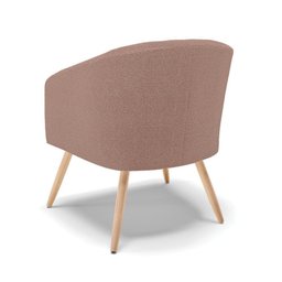 Namoradeira e 2 Poltronas Pé Palito Natural Stella Bouclê Rosê D03 - D'Rossi - 5