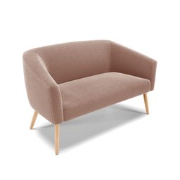 Namoradeira e 2 Poltronas Pé Palito Natural Stella Bouclê Rosê D03 - D'Rossi - 3