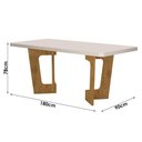 Ver imagem 4 de Mesa de Jantar Liz 180x90cm Vidro 40mm Cinamomo Off White com Kit 6 Cadeiras Veludo Palha - Valdemó