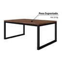 Ver imagem 4 de Mesa Centro Sala Pés de Ferro Industrial 80x40 Tampo Mdf Amadeirado Rubi
