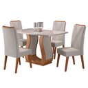 Ver imagem 2 de Mesa de Jantar 4 Lugares Universe com Vidro Mel/marfim/off White - Viero Móveis