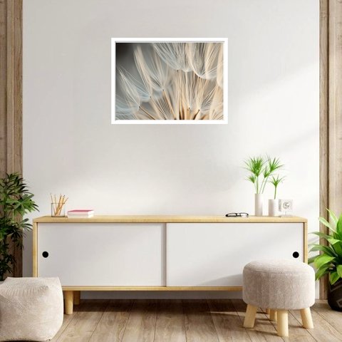 Quadro Decorativo Flores Dentes-de-leão - 50x70cm:moldura Preta
