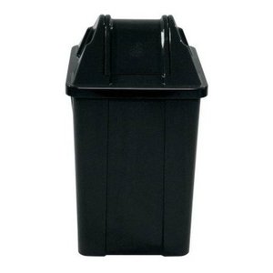 Cesto Quadrado Com Tampa Vai-vem 100 Litros:Preto