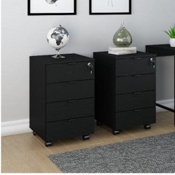 Kit 2 Gaveteiros Volantes 4 Gavetas Kugv44 Kuadra Yescasa - 1