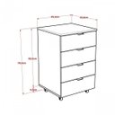 Ver imagem 3 de Kit 2 Gaveteiros Volantes 4 Gavetas Kugv44 Kuadra Yescasa