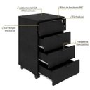 Ver imagem 7 de Kit 2 Gaveteiros Volantes 4 Gavetas KUGV44 Kuadra Yescasa Preto/Ônix