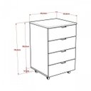 Ver imagem 3 de Kit 2 Gaveteiros Volantes 4 Gavetas Kugv44 Kuadra Espresso Móveis