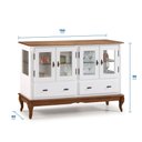 Ver imagem 5 de Balcão Buffet com 4 Portas e 2 Gavetas Prateleira em Vidro Pés Luis Xv 60510 Linz Móveis