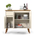 Ver imagem 2 de Buffet 3 Portas 1 Gaveta Pés em Madeira Maciça Off White Freijó Veneza e J