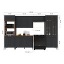 Ver imagem 4 de Armário de Cozinha Modulada Completa Fidelitá Nara 100% MDF 5 Peças 350cm 16 Portas 2 Gavetas com