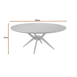Mesa de Jantar Redonda 180cm Lipto Madeira Liptus Castanho Claro - Sallar Home - 3