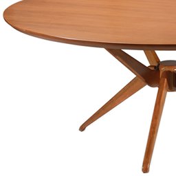 Mesa de Jantar Redonda 180cm Lipto Madeira Liptus Castanho Claro - Sallar Home - 4