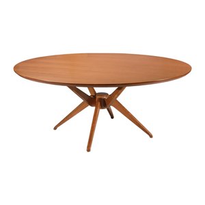 Mesa de Jantar Redonda 180cm Lipto Madeira Liptus Castanho Claro - Sallar Home