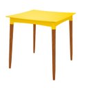 Ver imagem 1 de Mesa Tramontina Diana em Polipropileno Amarelo 70cm Pernas de Madeira