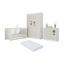 Ver imagem 1 de Quarto de Bebê Completo Berço Americano 3 em 1 Colchão Sonho Multimóveis Mp4631 Branco/off White