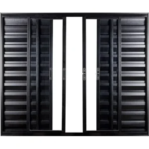 Janela de Aluminio Veneziana 6 Folhas sem Grade Linha Leve:1,00 X 1,20/preto