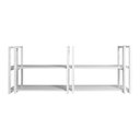 Ver imagem 4 de Prateleira Suspensa Industrial Elegante com 6 Hastes Brancas e Mdf Branco P/ Sala Quarto Escritório