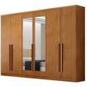 Ver imagem 1 de Guarda Roupa Casal Bristol 6 Portas 8 Gavetas com Espelho Cinamomo - Novo Horizonte