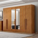 Ver imagem 4 de Guarda Roupa Casal Bristol 6 Portas 8 Gavetas com Espelho Cinamomo - Novo Horizonte
