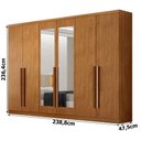Ver imagem 2 de Guarda Roupa Casal Bristol 6 Portas 8 Gavetas com Espelho Cinamomo - Novo Horizonte