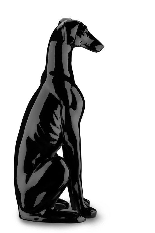 Escultura Estátua Decorativa Moderna Cachorro Galgo Grande 75cm:preto Brilho - 3