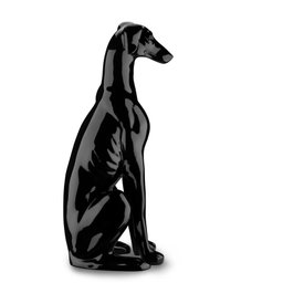 Escultura Estátua Decorativa Moderna Cachorro Galgo Grande 75cm:preto Brilho - 3