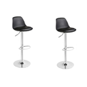 Ver imagem 2 de Kit 2 Banquetas Giratória Alta com Assento e Encosto na Cor Preta - Base Cromada e Apoio para Os Pés