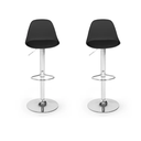 Ver imagem 1 de Kit 2 Banquetas Giratória Alta com Assento e Encosto na Cor Preta - Base Cromada e Apoio para Os Pés