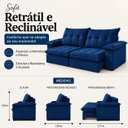 Ver imagem 3 de Sofá Berlin Retrátil e Reclinável 280m - Azul