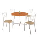 Ver imagem 1 de Conjunto Sala de Jantar Ella 90cm 4 Cadeiras Branca C- Creme