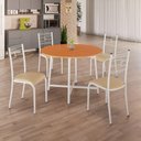 Ver imagem 2 de Conjunto Sala de Jantar Ella 90cm 4 Cadeiras Branca C- Creme