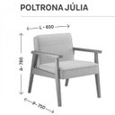 Ver imagem 3 de Poltrona Decorativa Madeira Maciça Jequitibá Assento com Persintas Elásticas e Algodão Julia