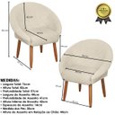 Ver imagem 3 de Kit 2 Cadeira Poltronas Resistente para Salão Decorativa Pés de Madeira Resistente Luxo Moblan Decor